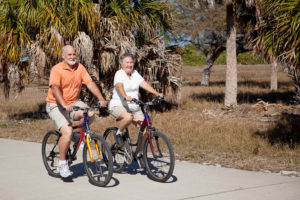 couple bicycling